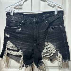 Blank NYC Black Jean Shorts with Distressed Detailing size 30